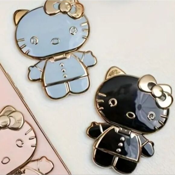 Hello Kitty Rotatable Folding Phone Stand Mirror - Black - Picture 6 of 6